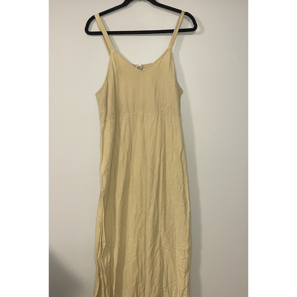 Vintage Kiko Cotton Lagenlook Boho Yellow Maxi Dress Size L‎